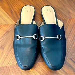 a new day black slip on lofers flat size 8 like new